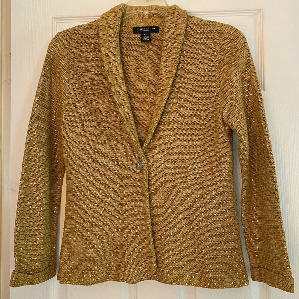 Jones New York Mustard Knit Blazer